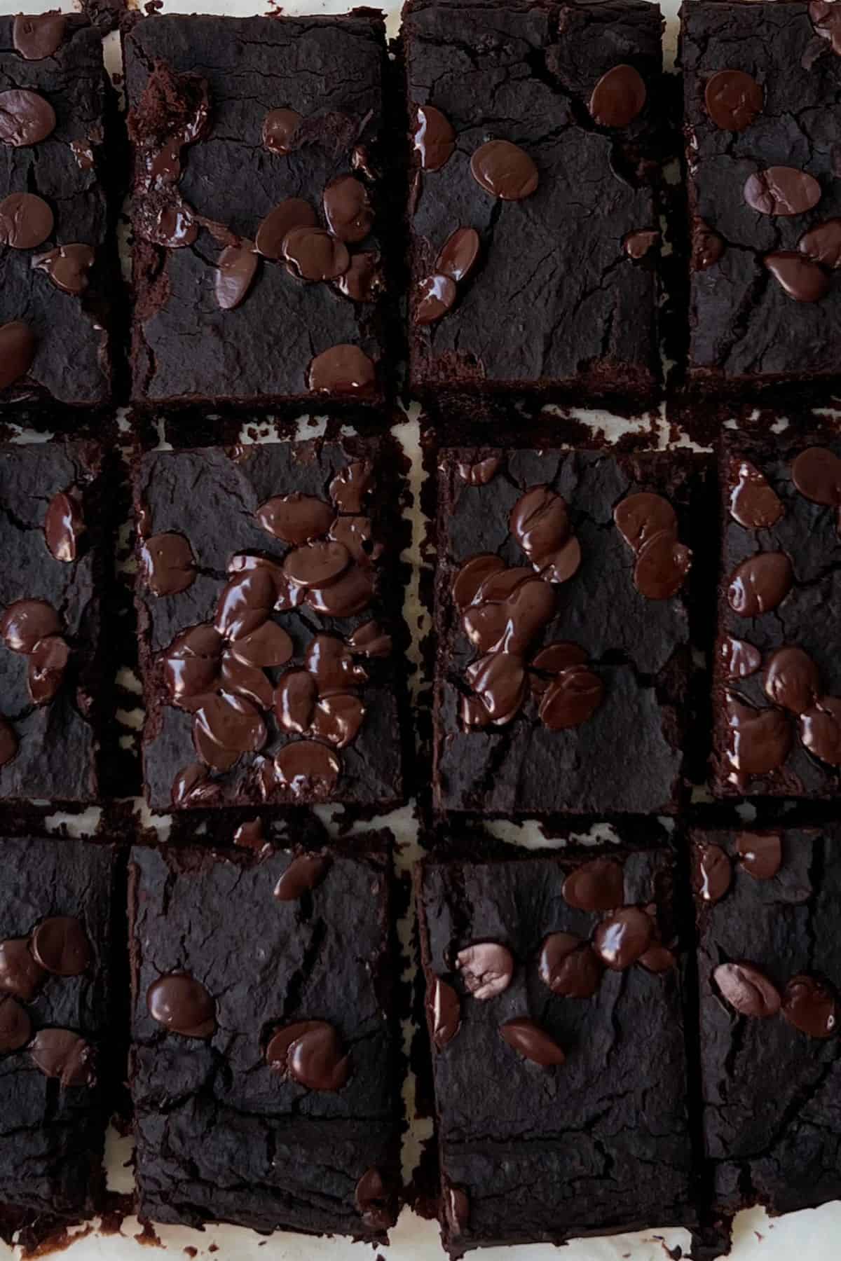 cut brownies freshly out of the oven