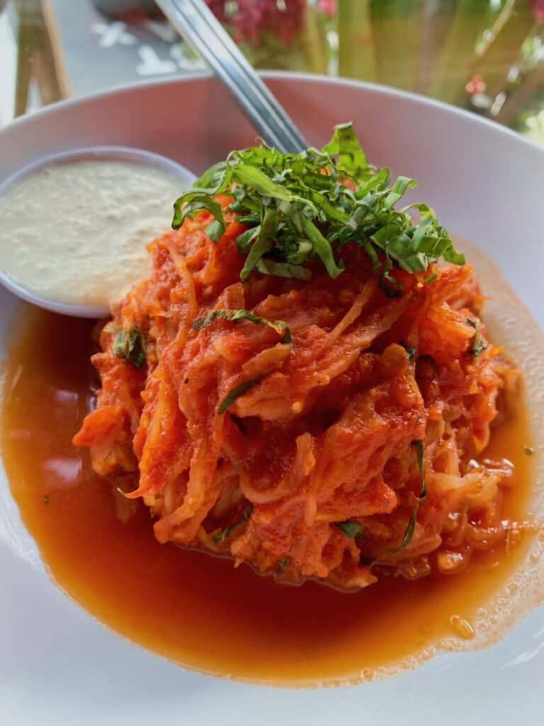 basil pomodoro spaghetti squash