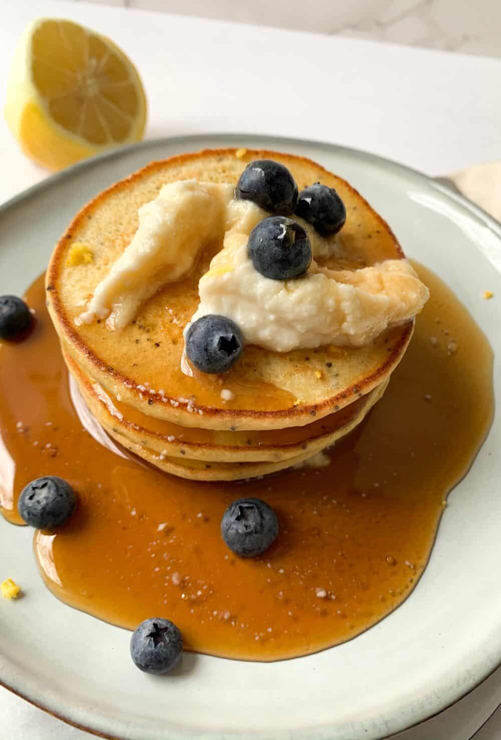 Lemon Poppy Seed Ricotta Pancakes