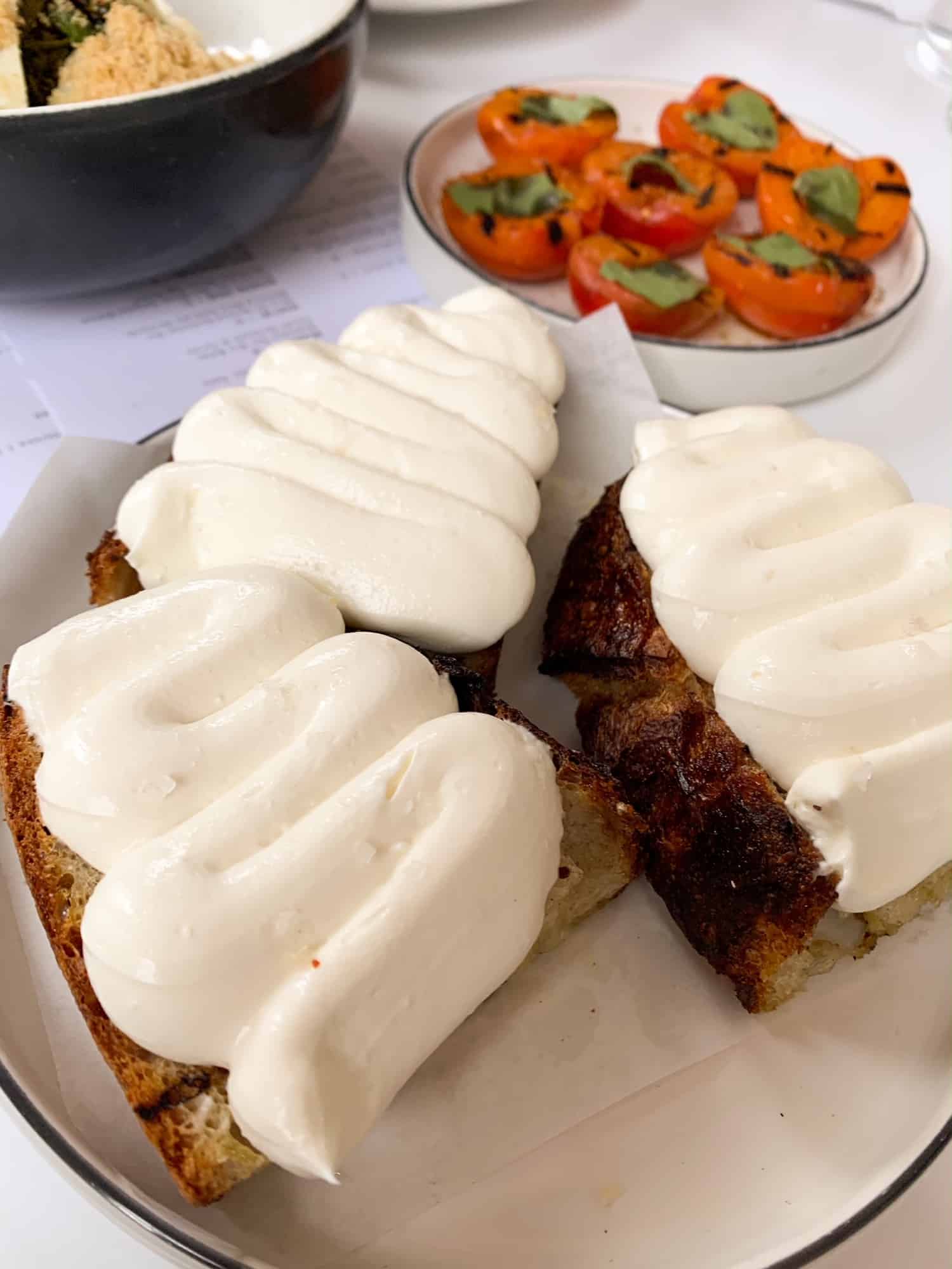 ricotta toast on a plate