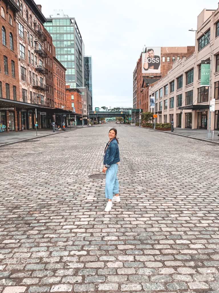 Standing in the middle of the street in Chelsea, NYC