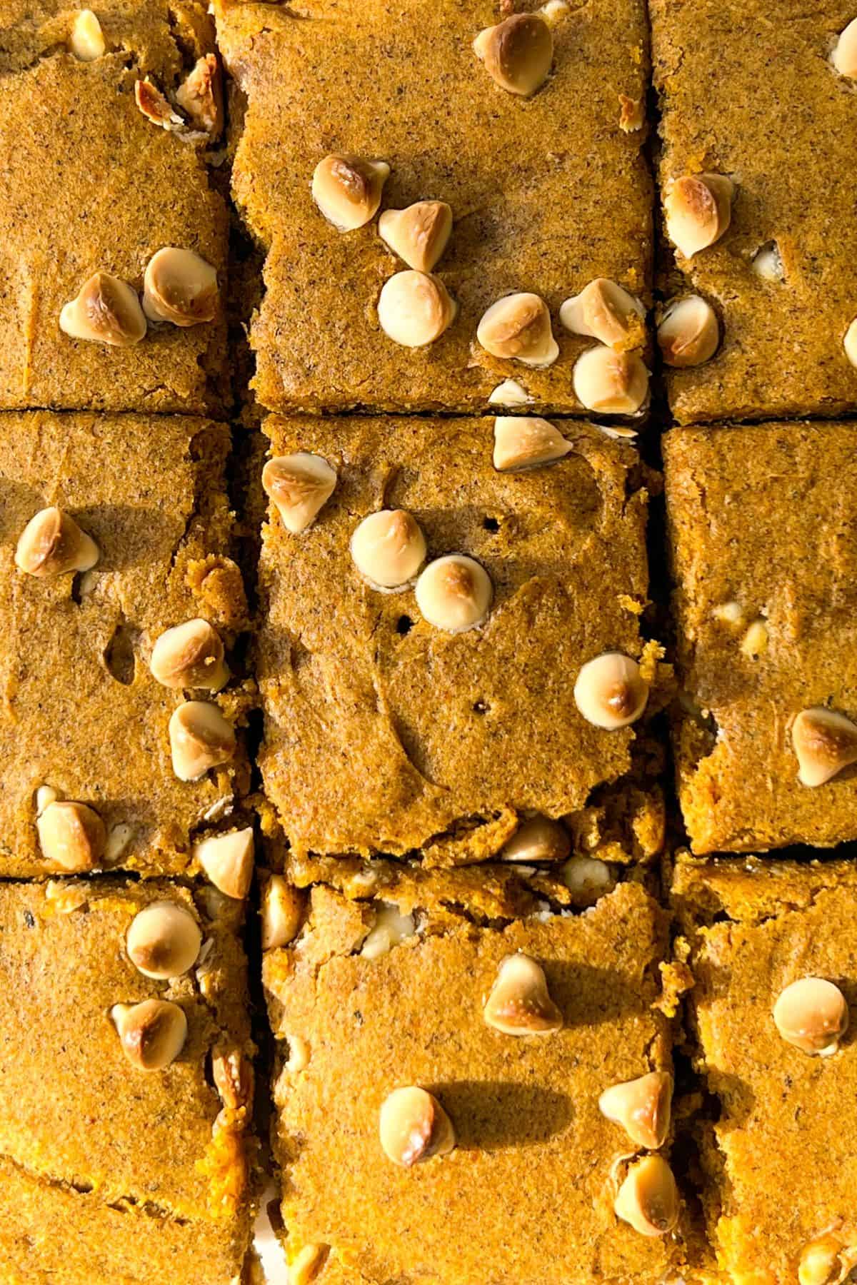 sliced pumpkin bars