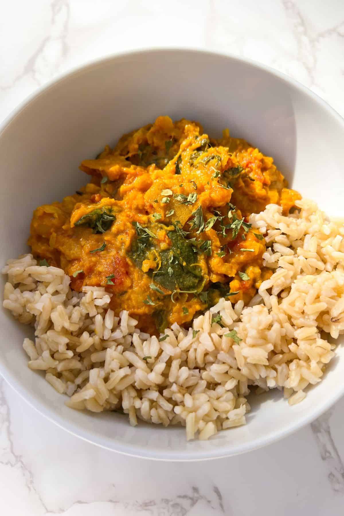 sweet potato curry in a bowl