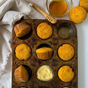 cornbread muffins in a muffin tin