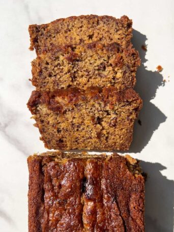 slices of buckwheat banana bread