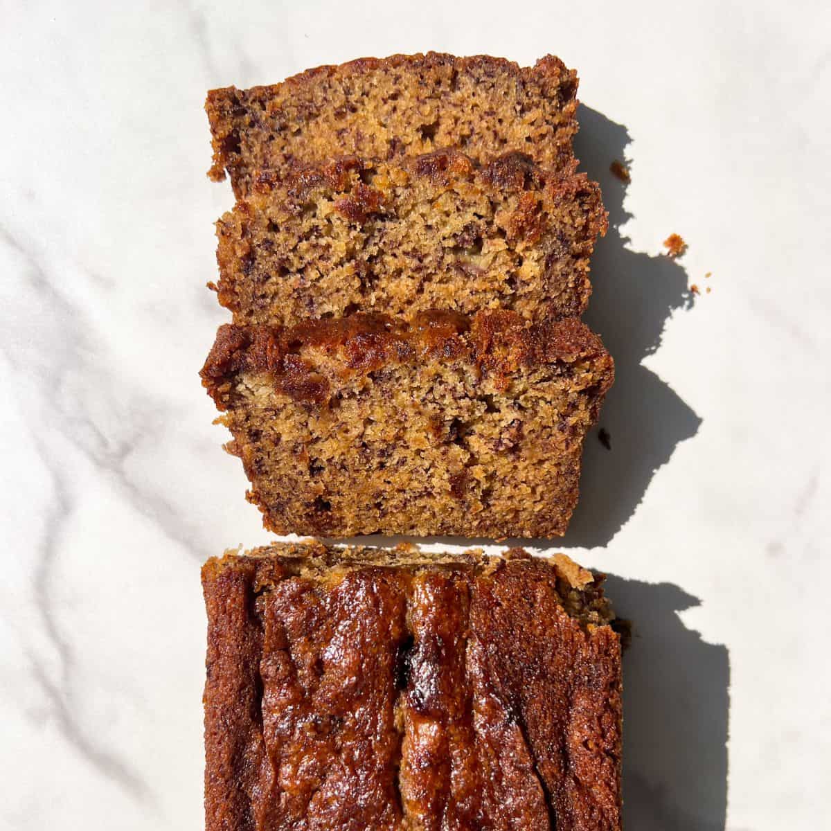 slices of buckwheat banana bread