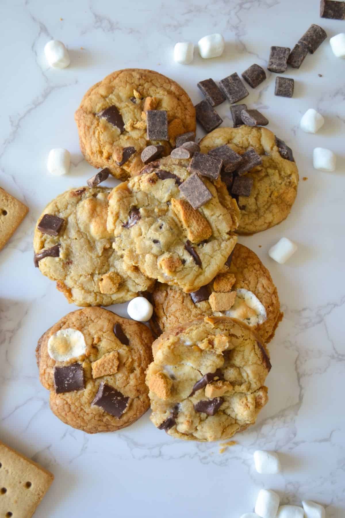 pile of smores cookies