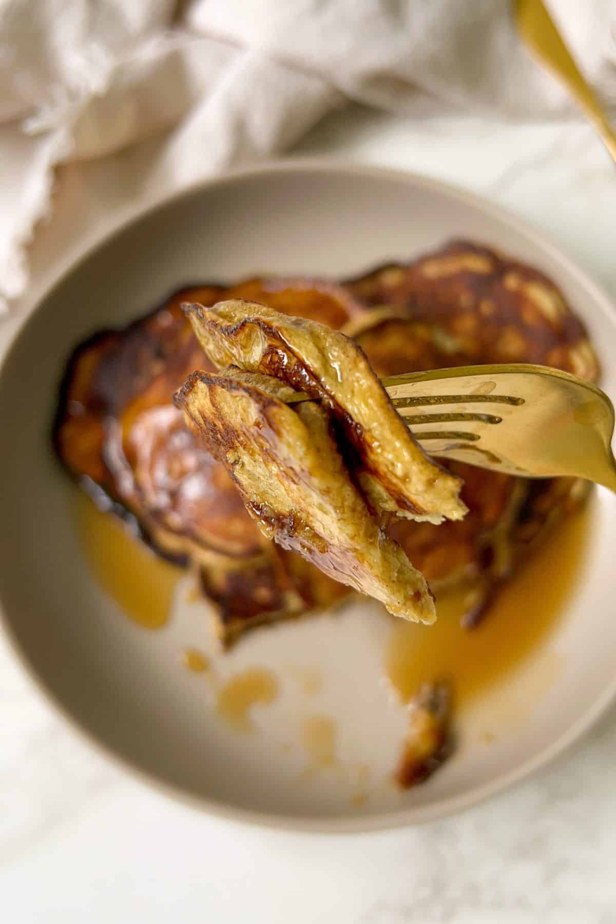 bite of pancakes