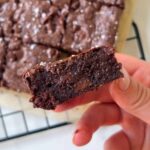 Holding an Espresso Brownie with Sea Salt.