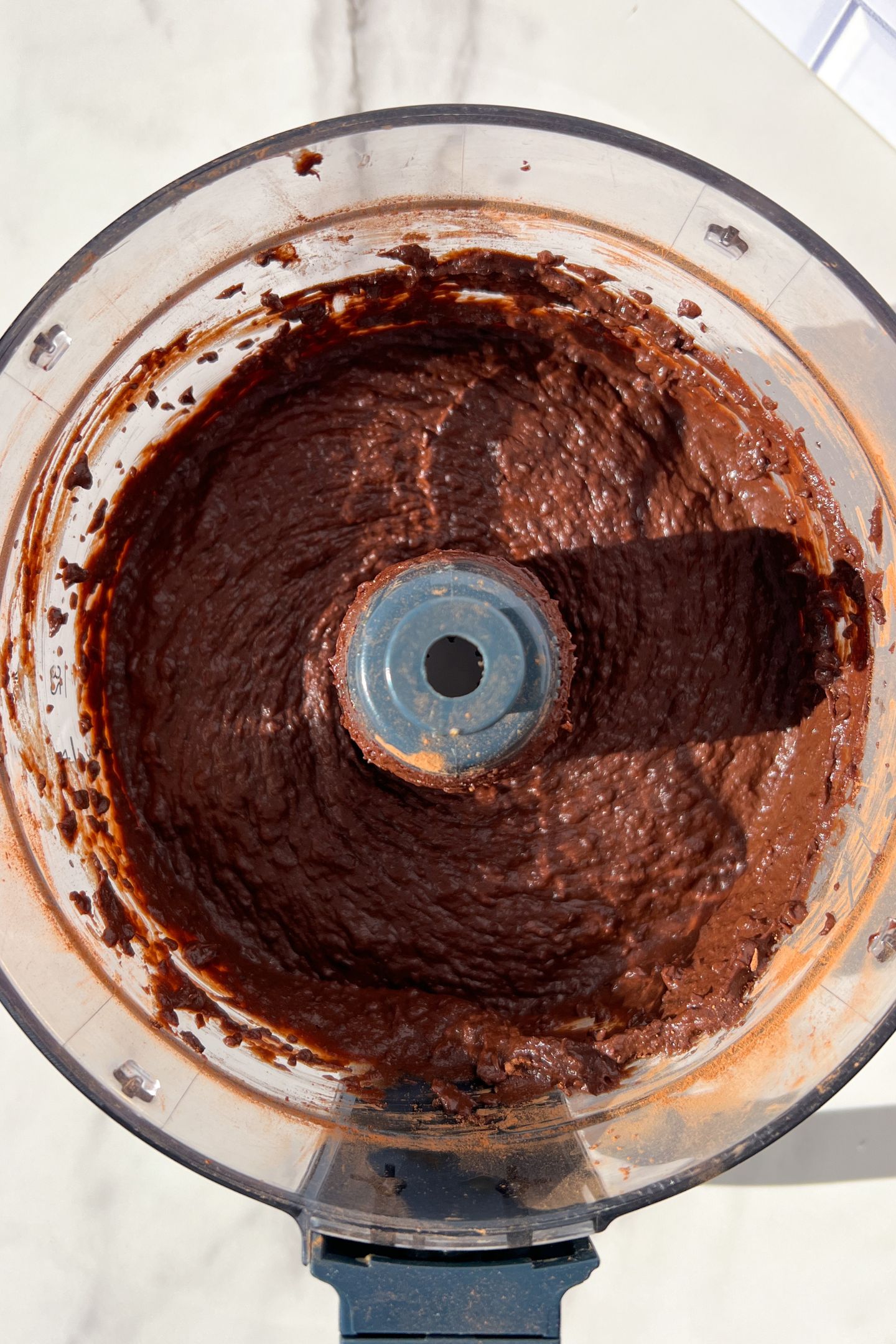 Black bean brownie batter in food processor