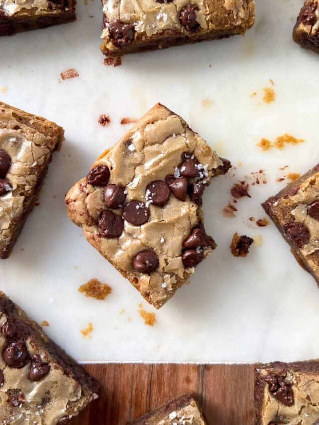 Fudgy Gluten Free Blondies Recipe - feasty travels