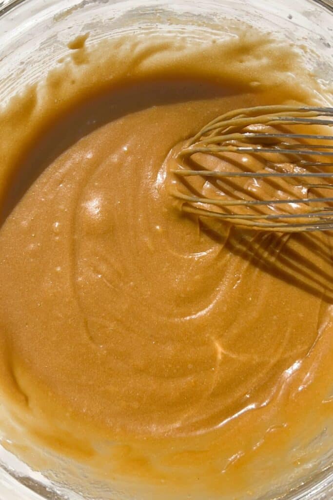 gluten free blondies batter in a bowl without chocolate chips