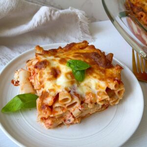 gluten free ziti slice on a plate
