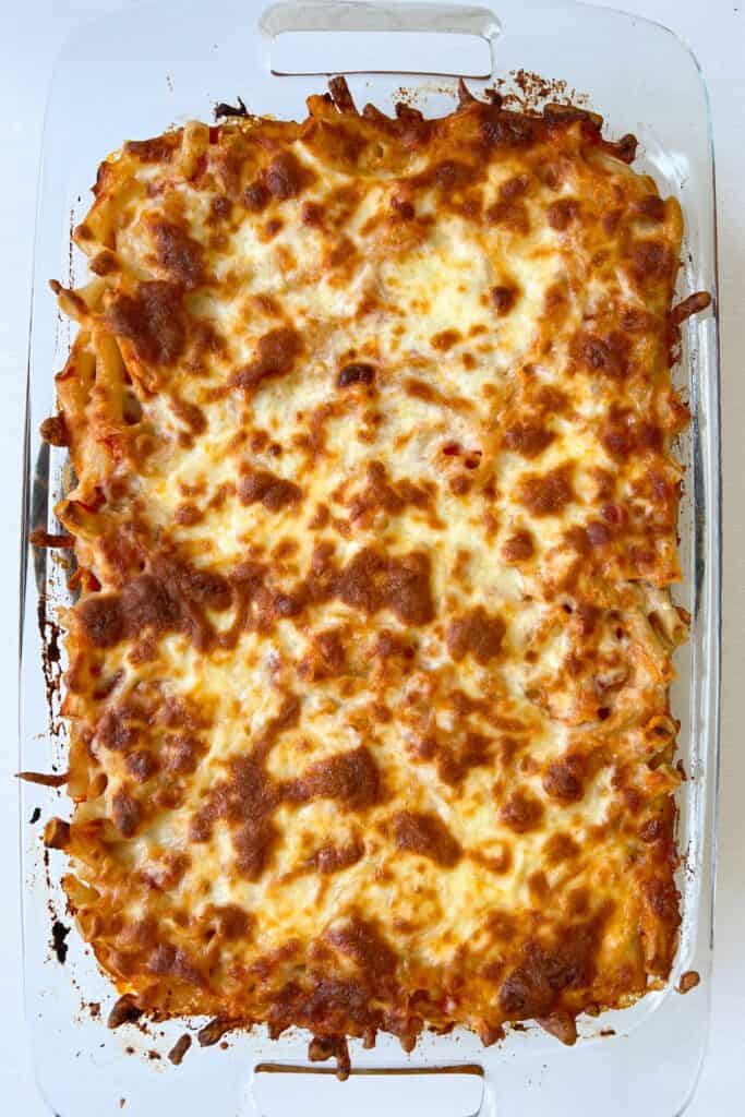 gluten free ziti after coming out of the oven