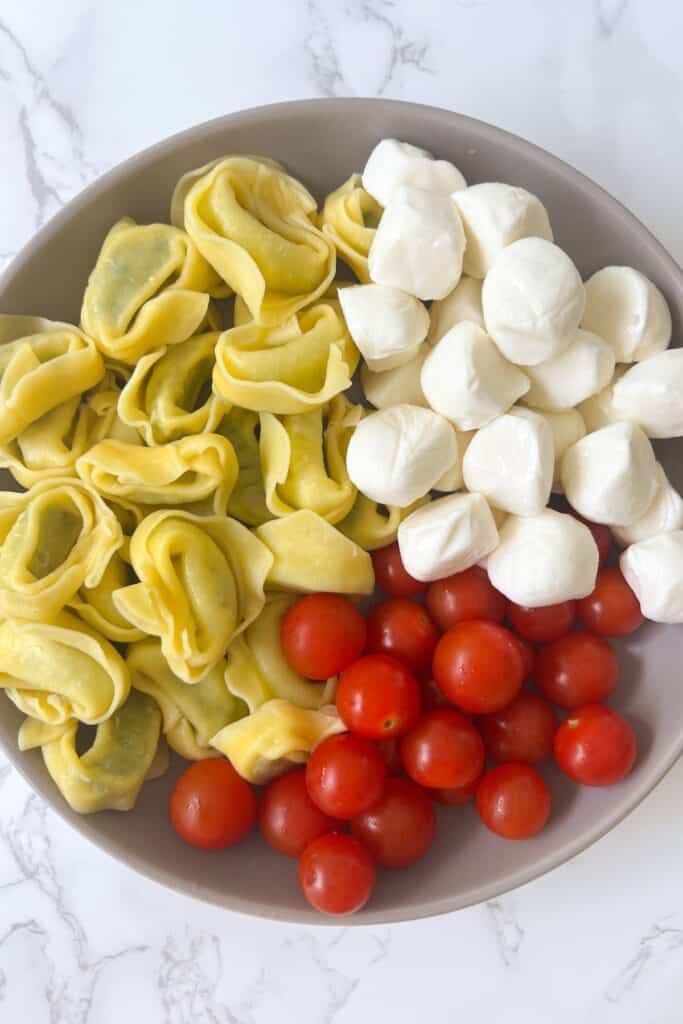 Easy Tortellini Caprese Salad - Feasty Travels Easy Tortellini Caprese Salad - Feasty Travels