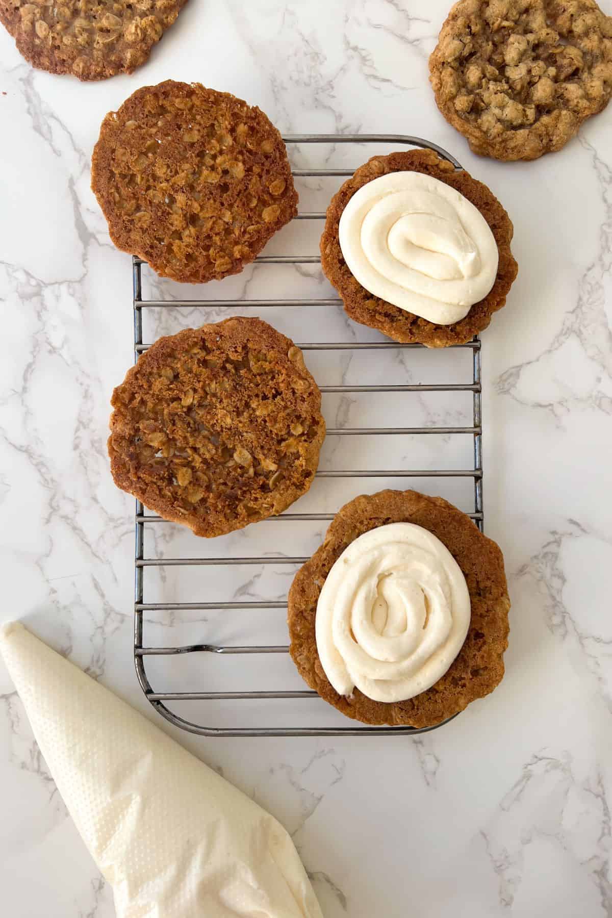 icing the oatmeal cookies