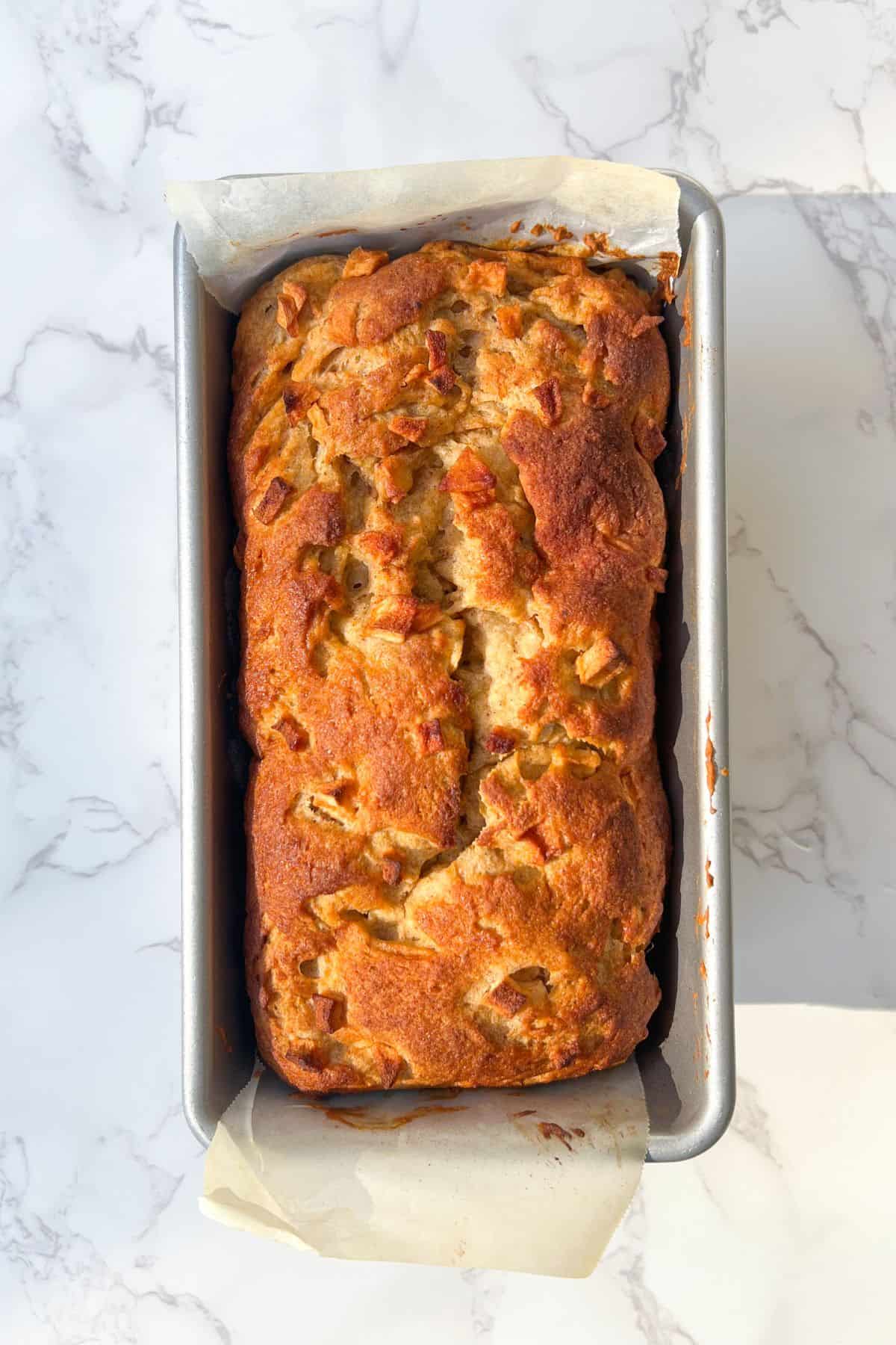 baked apple cider donut loaf