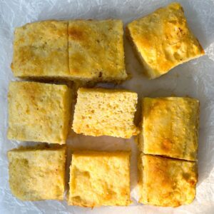 slices of jiffy honey cornbread