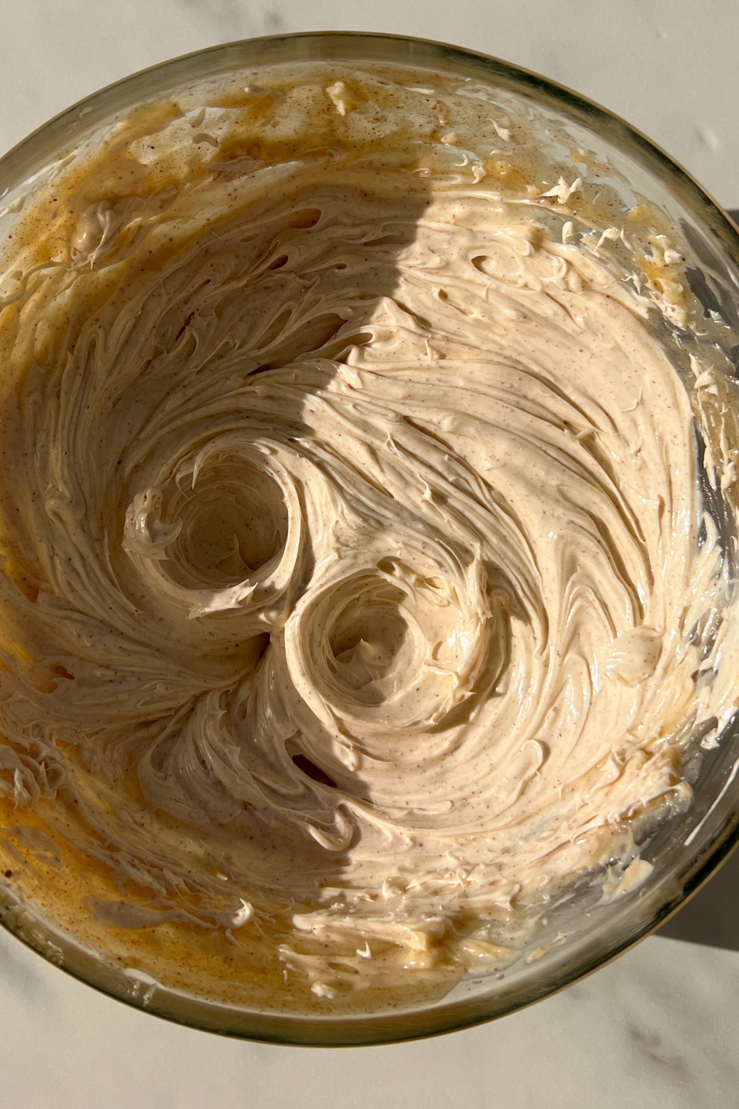 Whipped Honey and Cinnamon Butter in a large mixing bowl.