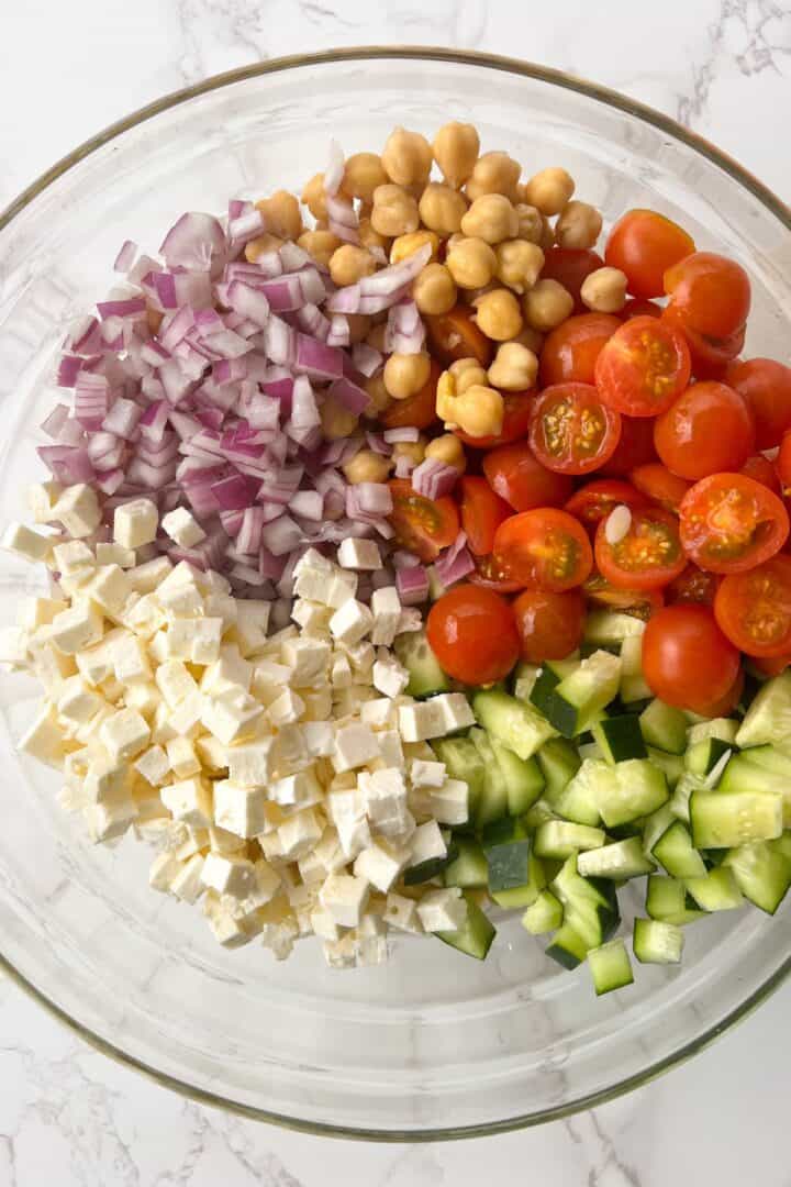 Greek Orzo Pasta Salad with Lemon Dijon Dressing Feasty Travels