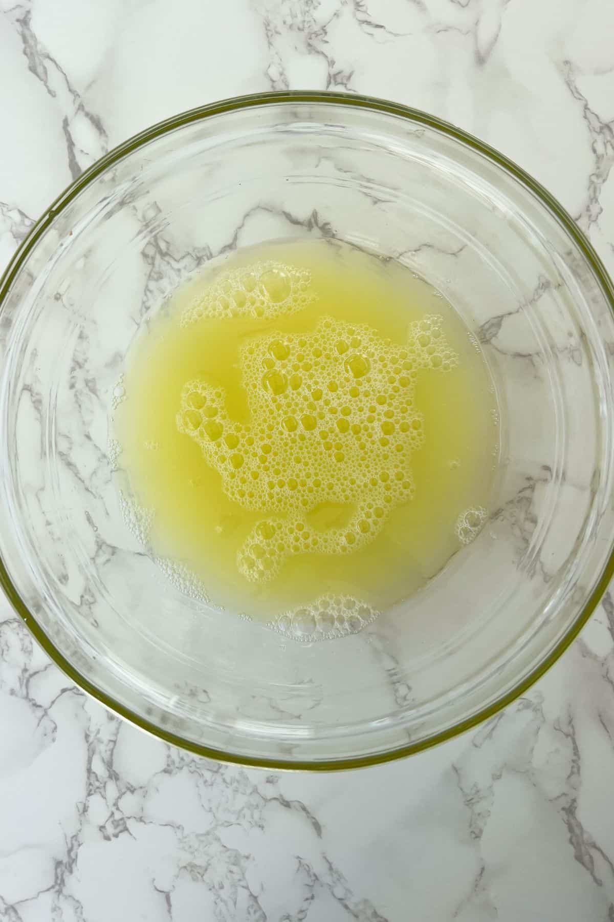 Egg white liquid in a bowl