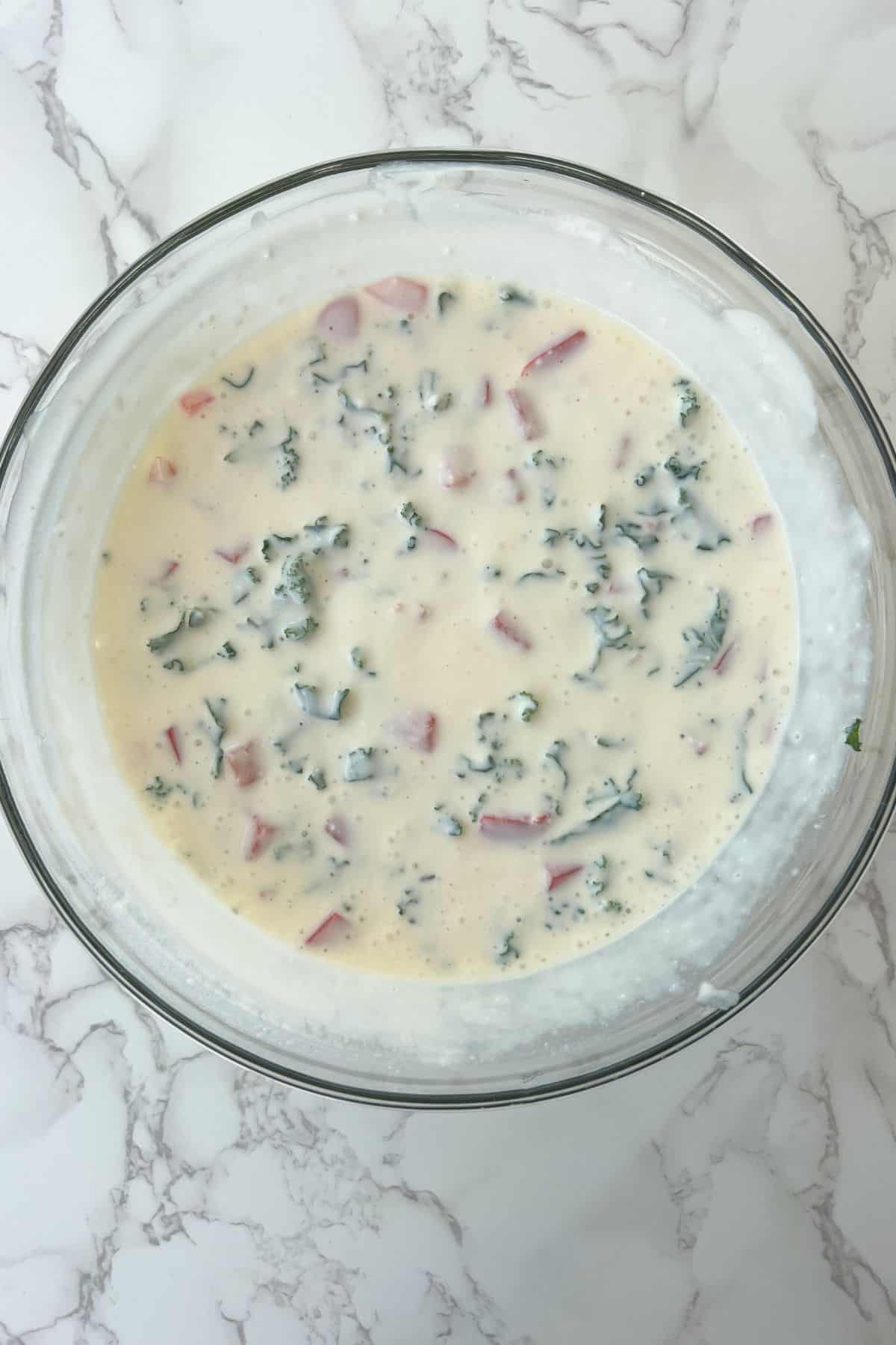 Egg White Bite batter in a bowl.