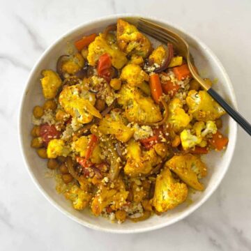 Healthy Couscous Moroccan Salad in a bowl.