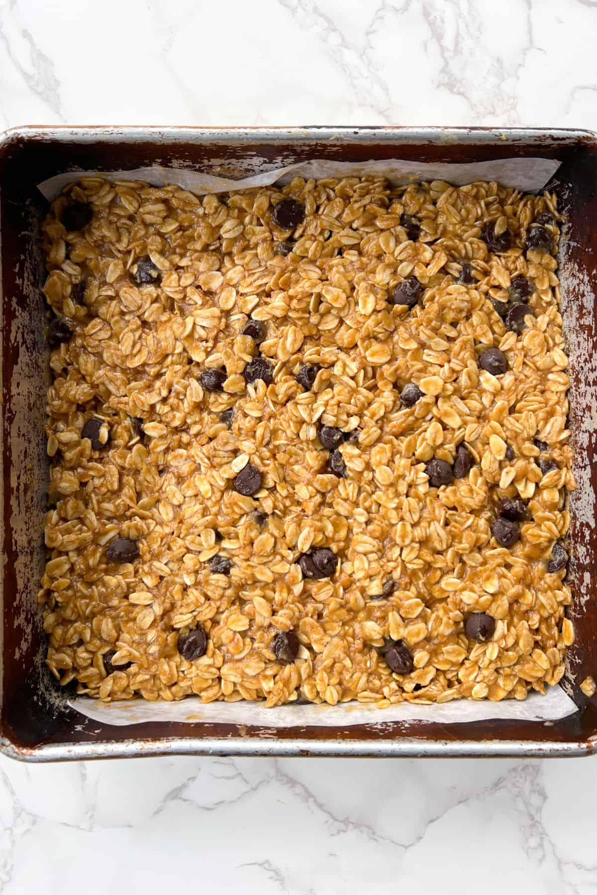 No Bake Chocolate Oat Bars with Peanut Butter - Feasty Travels