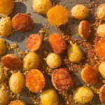 Crispy Parmesan Crusted Potato on a Baking Tray