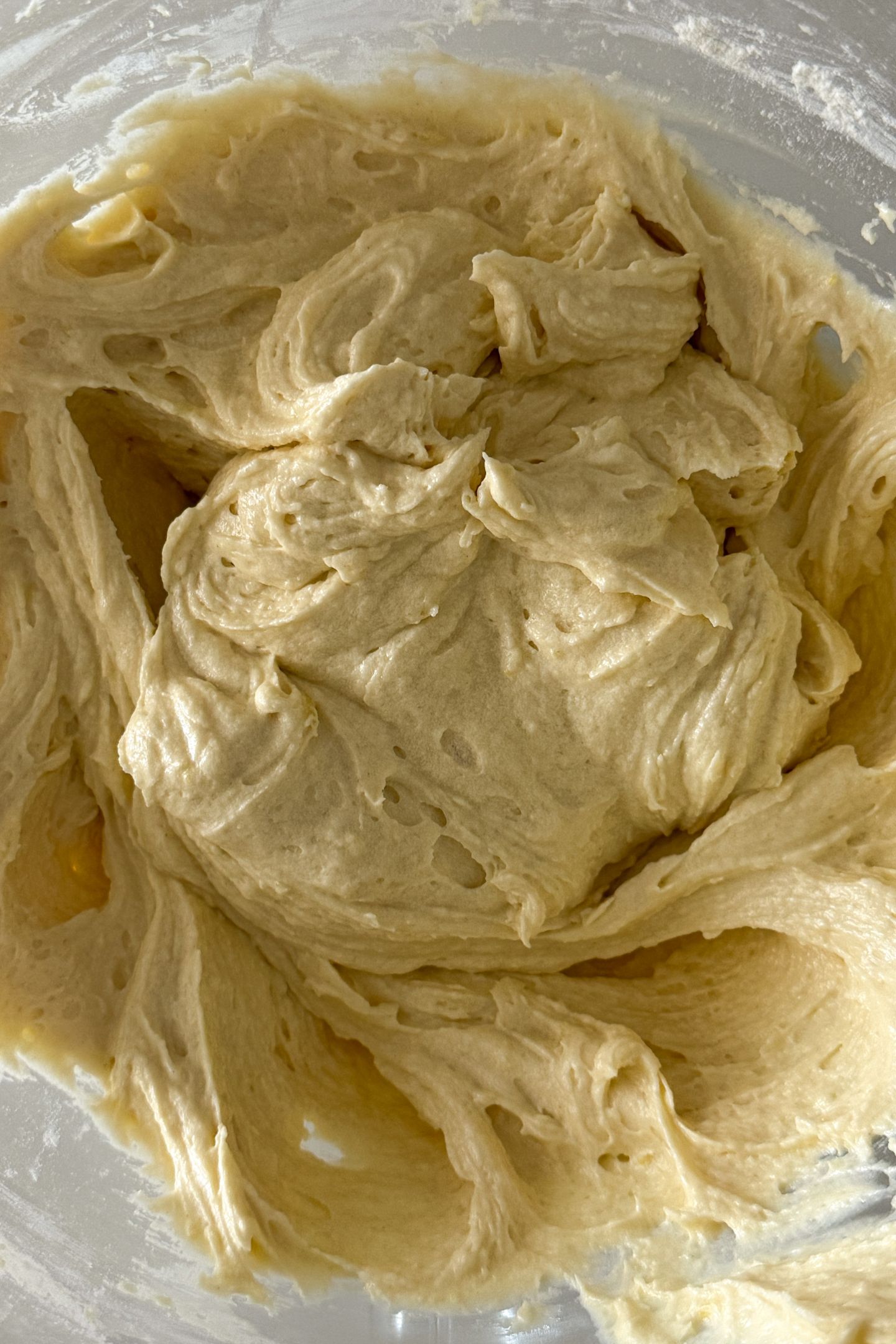 Old Fashioned Lemon Pound Cake Batter in the bowl.