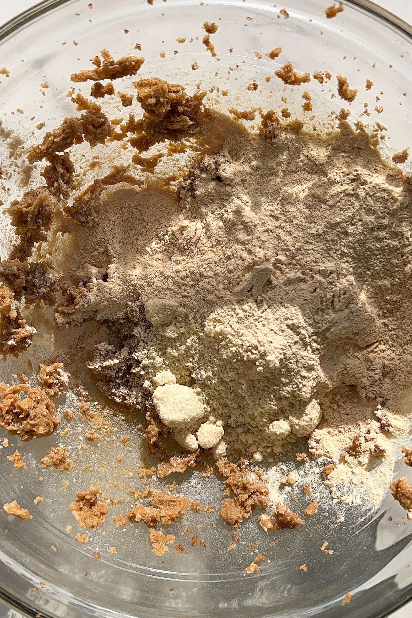 adding protein powder to the batter