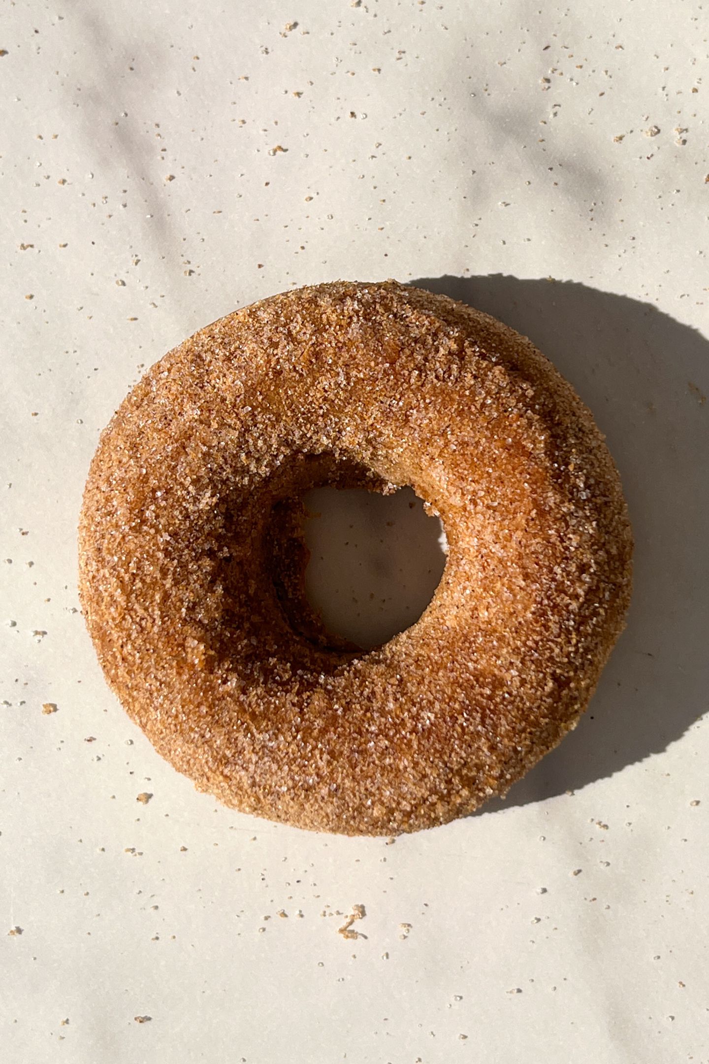 Cinnamon Sugar Donut (No Yeast) ready to be eaten.