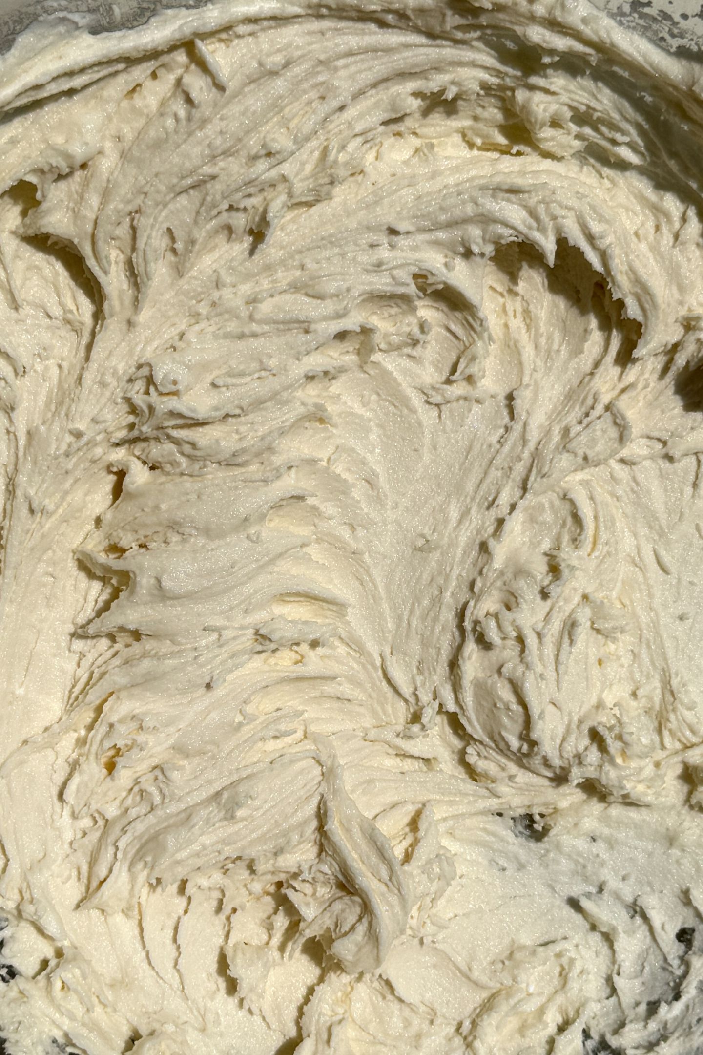 Vanilla buttercream in bowl.