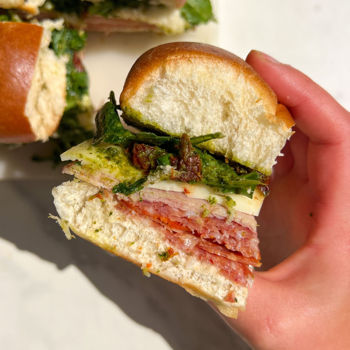 Italian Sliders with Ham and Cheese