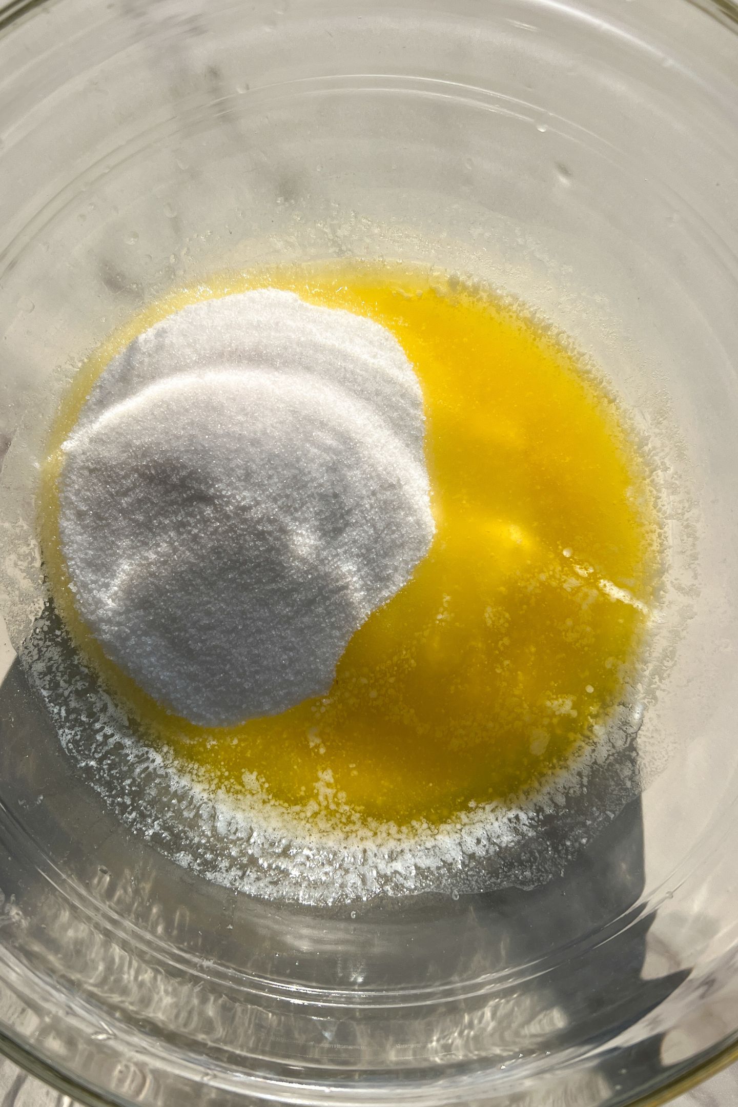 Wet ingredients in large mixing bowl.