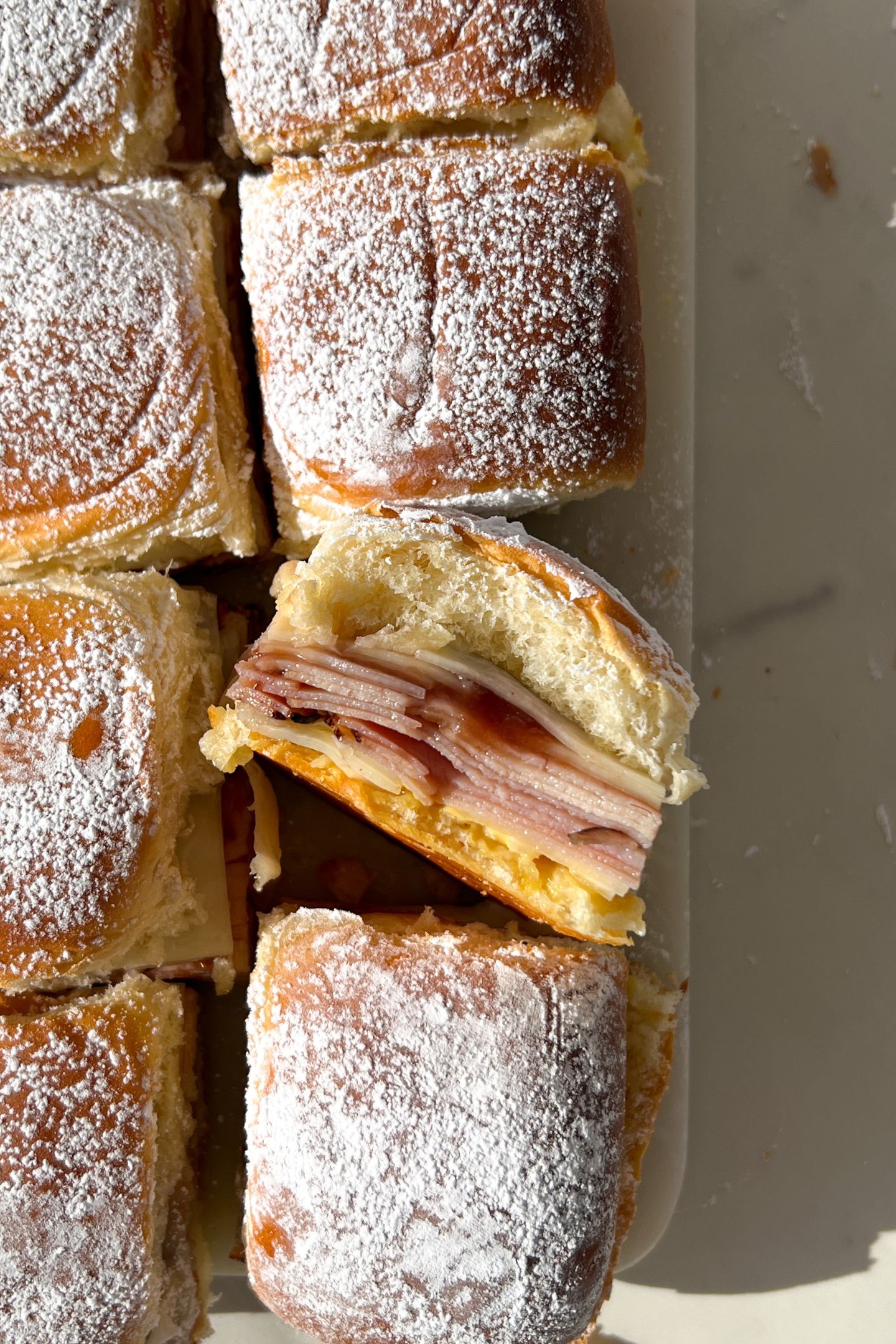 Monte Cristo Slider on its side to shower the layers.