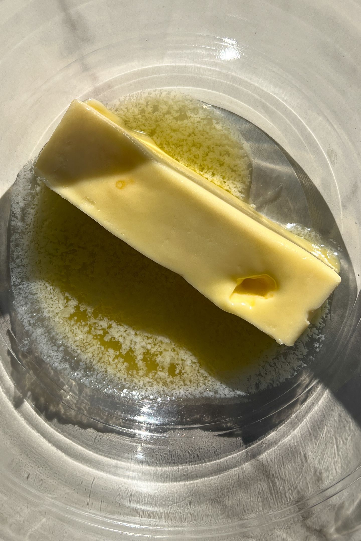 Softened butter in a bowl.