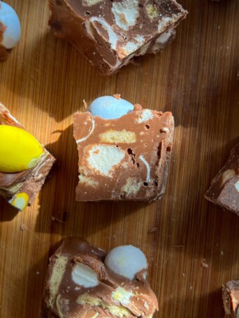 Easter Rocky Road is the perfect sweet treat to celebrate Easter! This recipe is customizable to favorite candies while still featuring the classic rocky road ingredients.