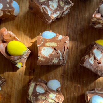 Easter Rocky Road is the perfect sweet treat to celebrate Easter! This recipe is customizable to favorite candies while still featuring the classic rocky road ingredients.