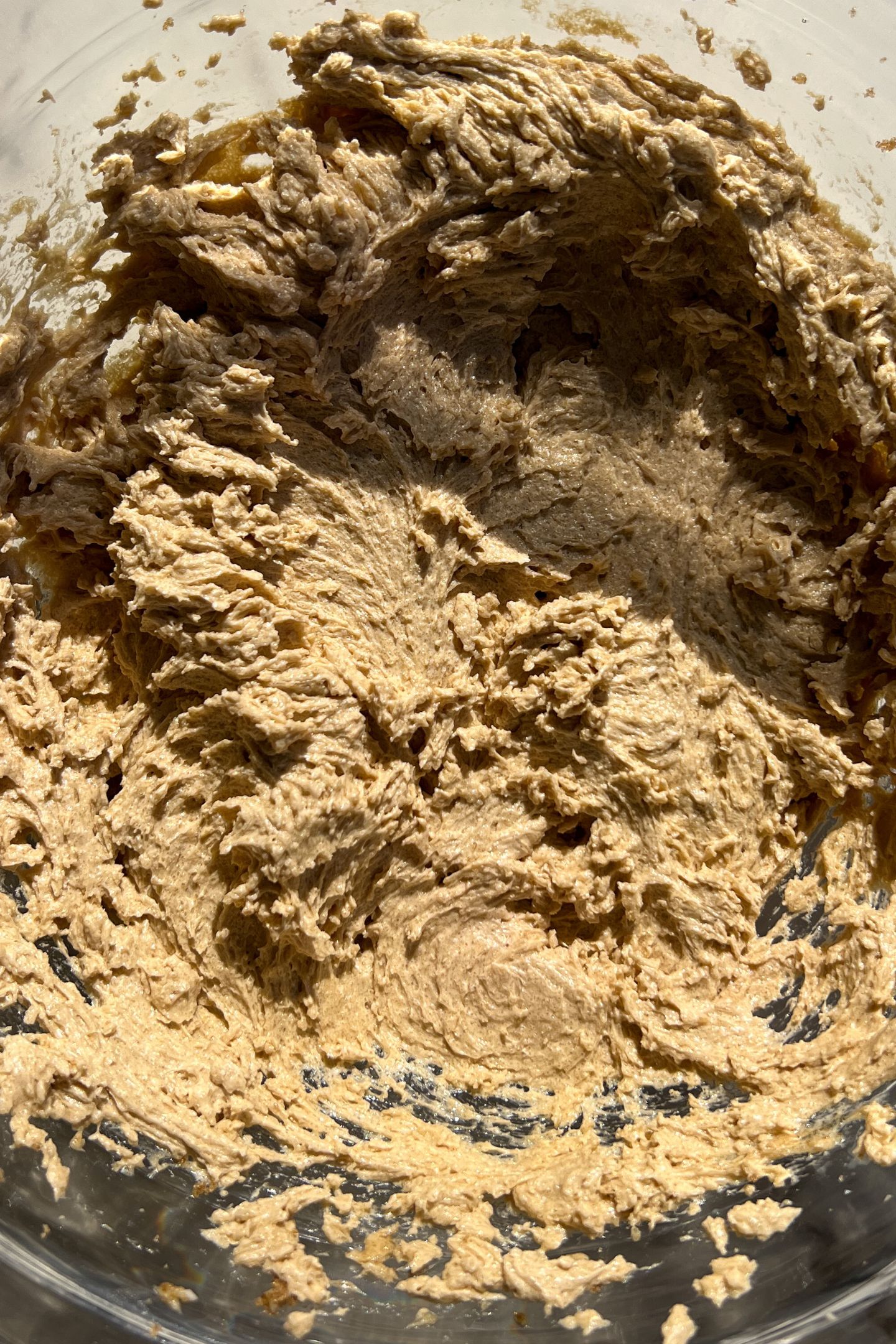 Mixed wet ingredients in mixing bowl.