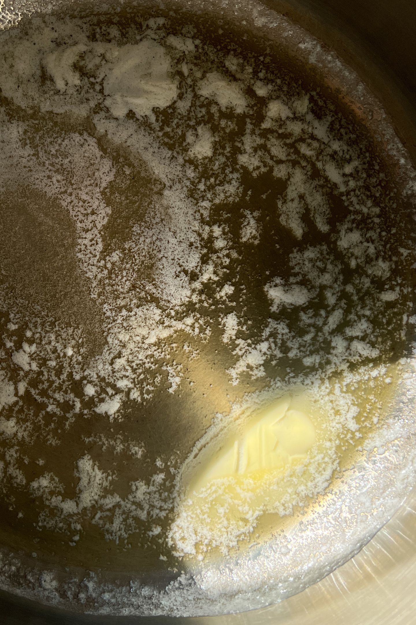 Melted butter in a pot