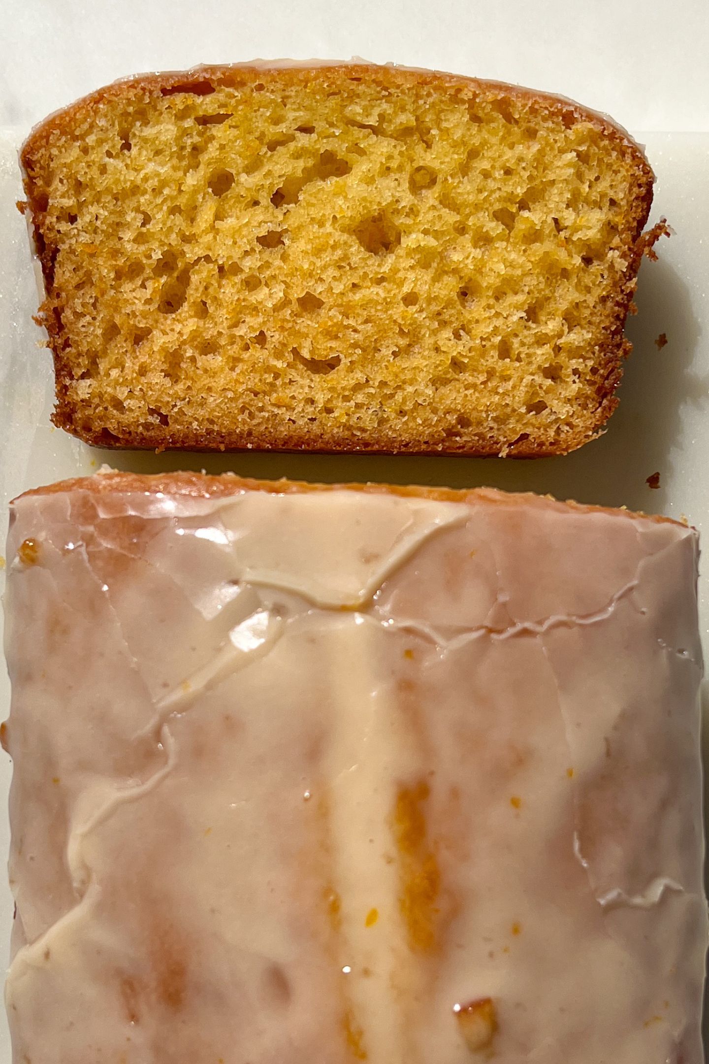 Slicing the Orange Loaf Cake.