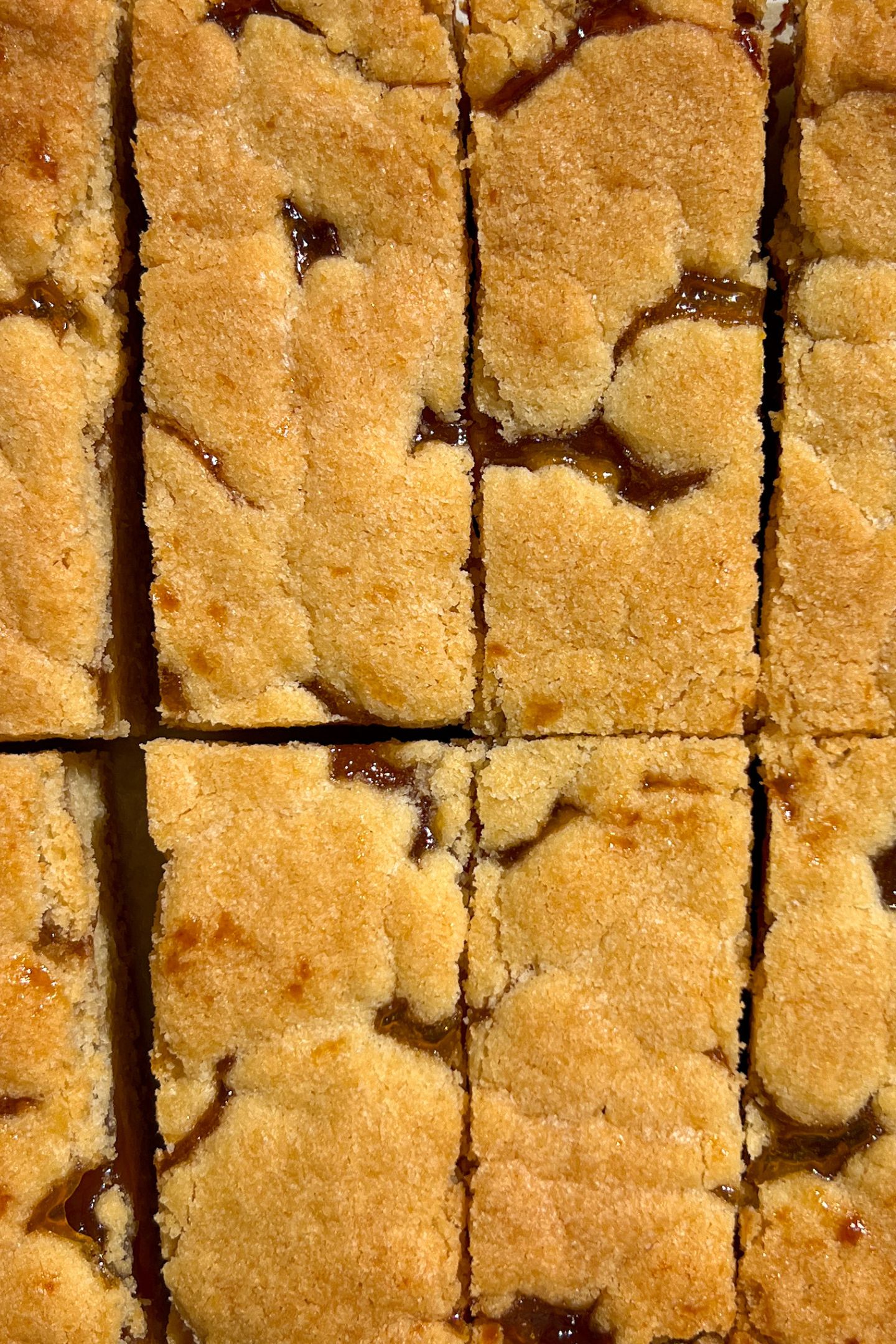Sliced Apricot Bars on a platter.
