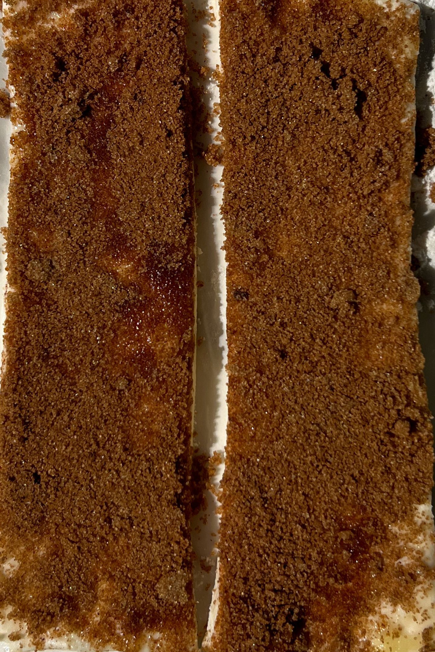 Prepared dough cut into strips.