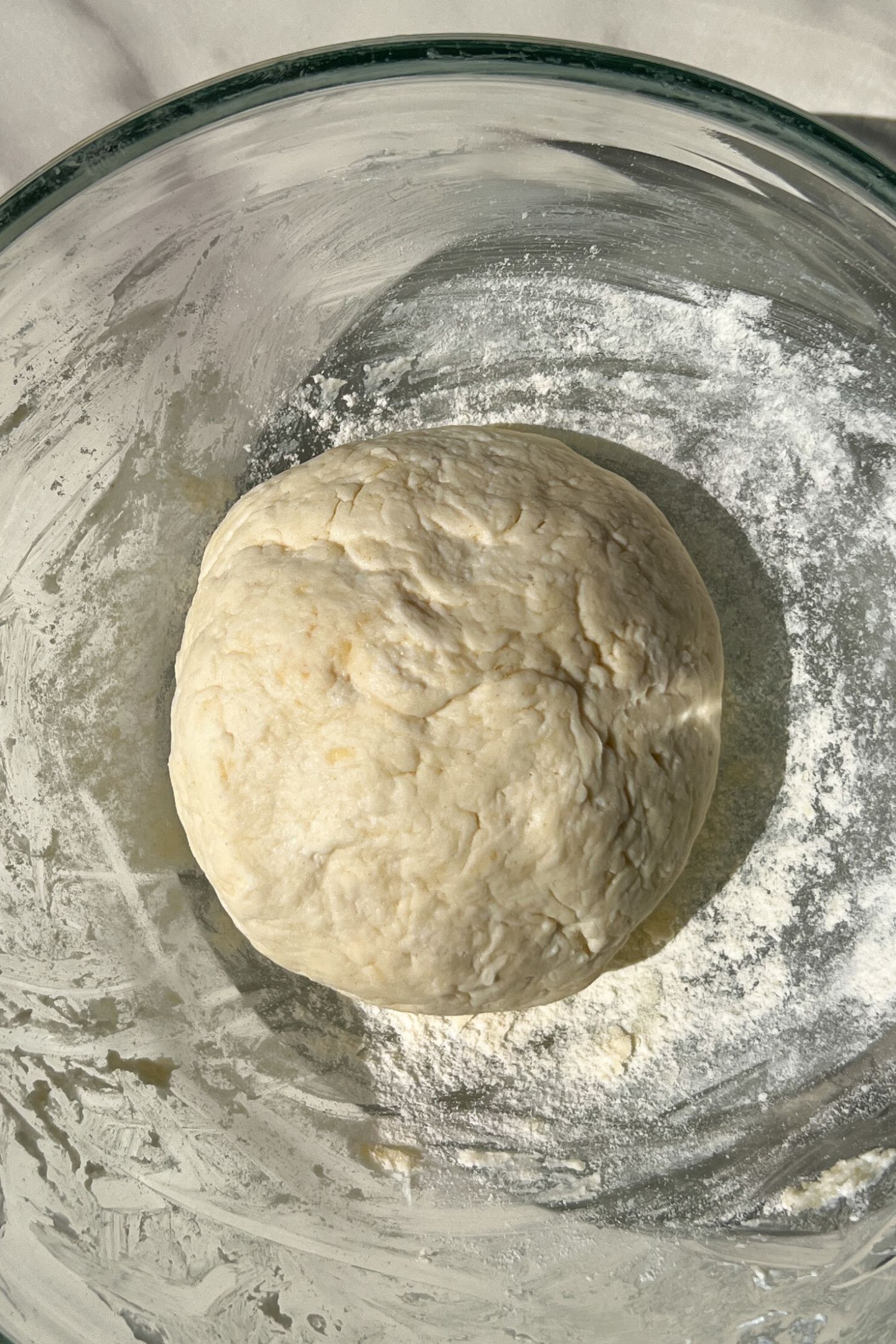 Dough ball in a bowl.