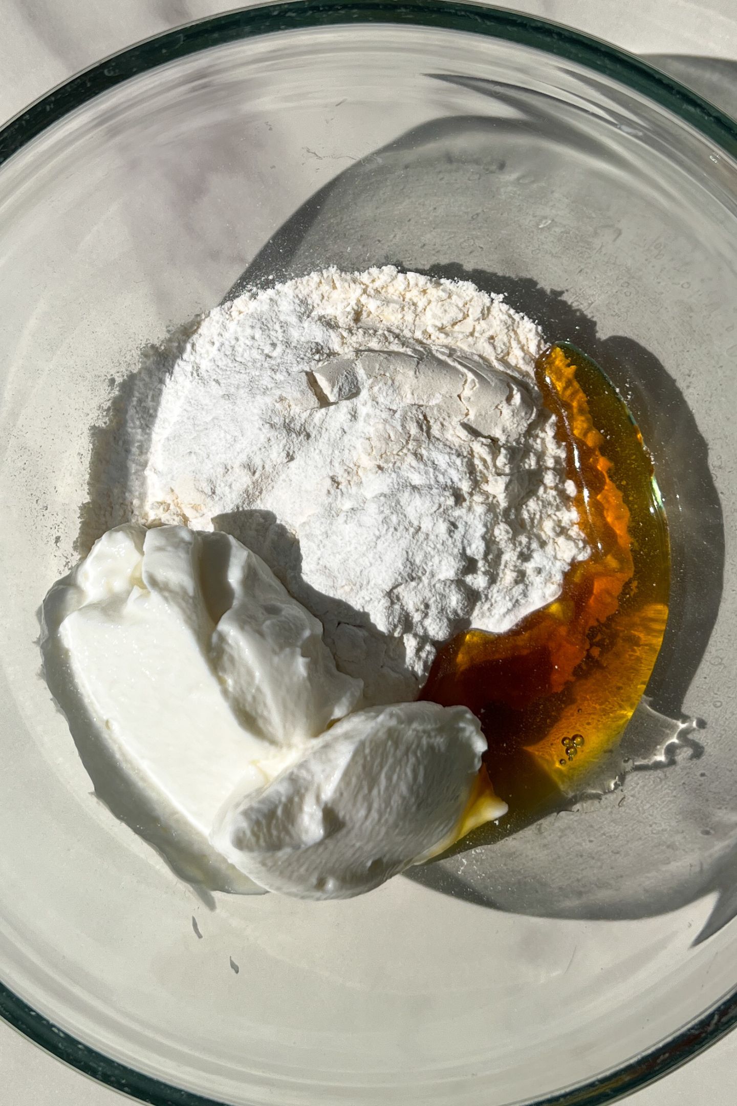 Dough ingredients in a bowl.