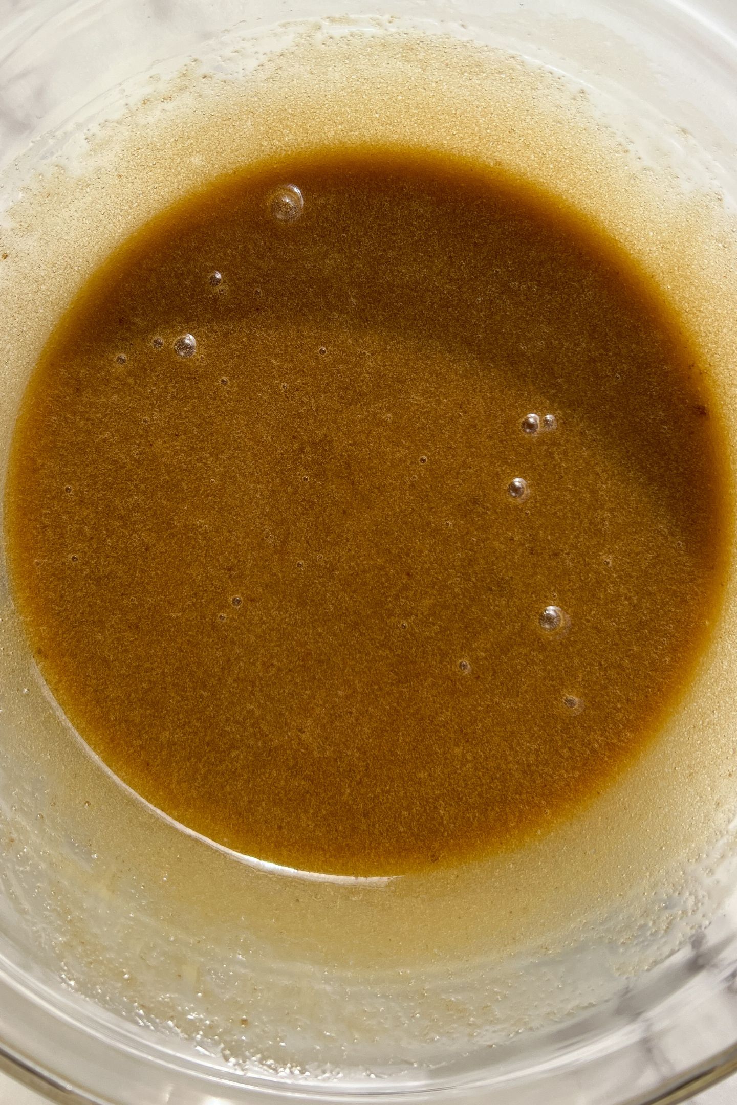 Wet ingredients combined in mixing bowl.