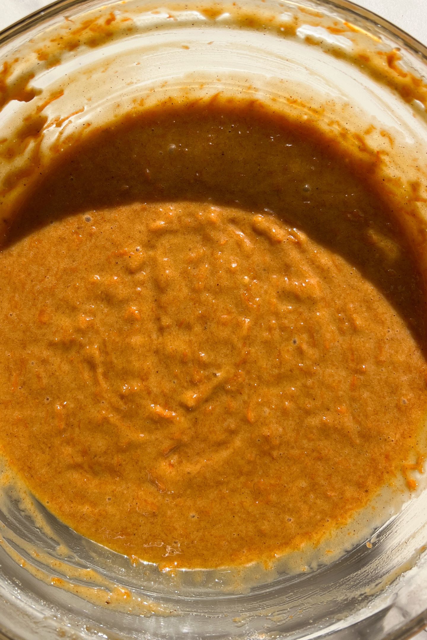 Carrot Cake batter in a bowl.