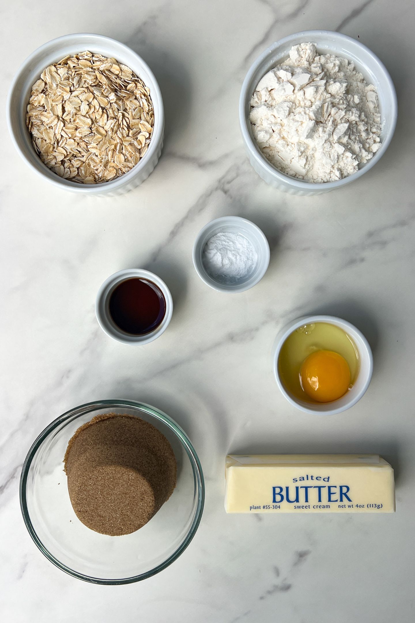 Ingredients measured out in bowls.