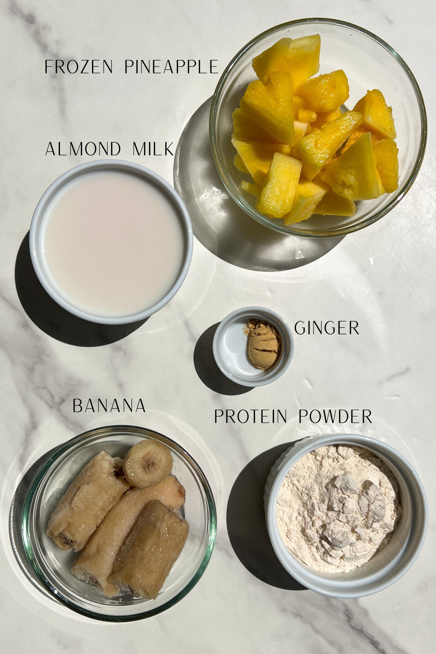 Ingredients measured out to make the popsicles.